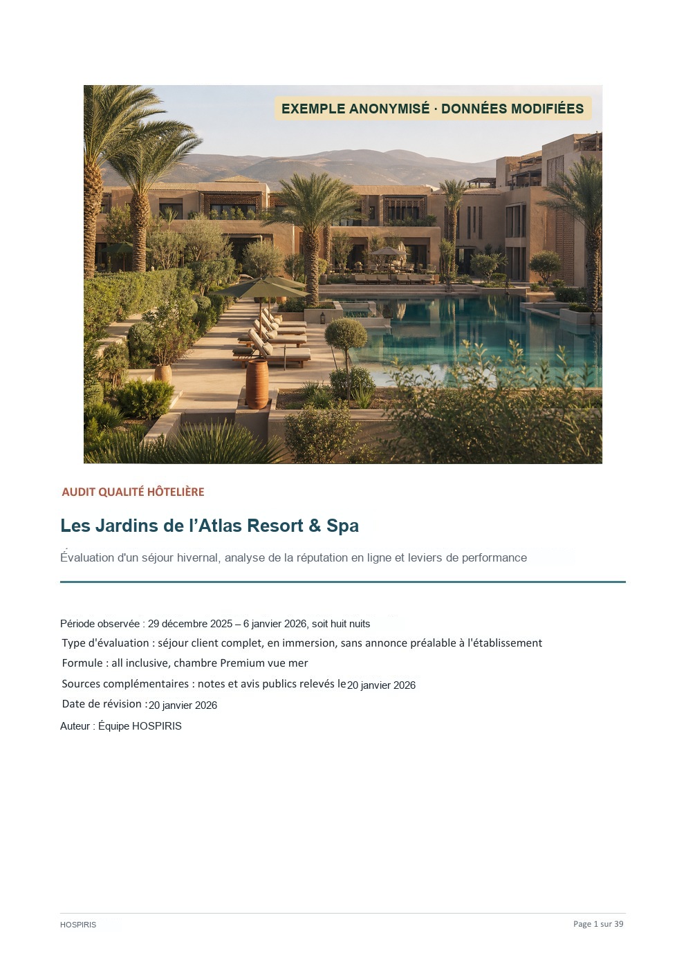 Couverture — rapport HOSPIRIS anonymisé